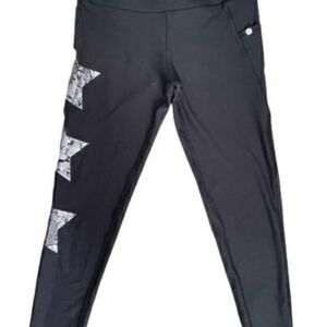 Gottex Legging Black W/Silver Stars Size Large NWT